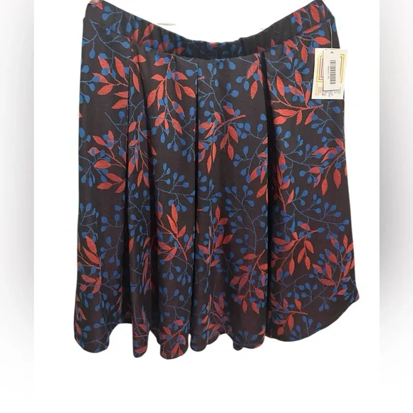 LuLaRoe Madison Floral Skirt with Red and Blue Accents - Picture 1 of 6